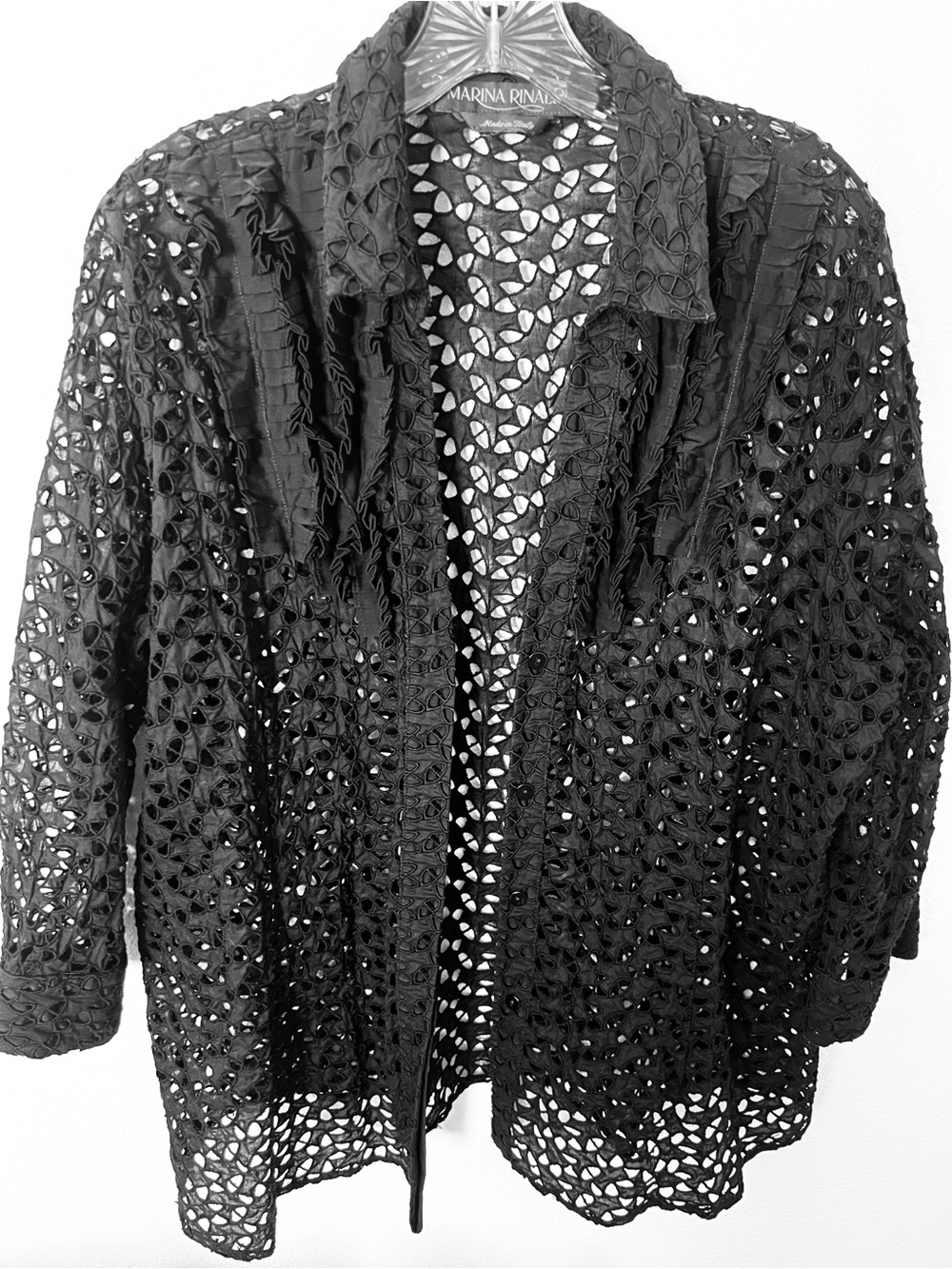 Marina Rinaldi Black  Openwork cardigan